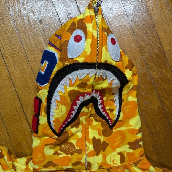 BAPE x PUBG Shark Full Zip Hoodie Orange - Picture 2 of 12
